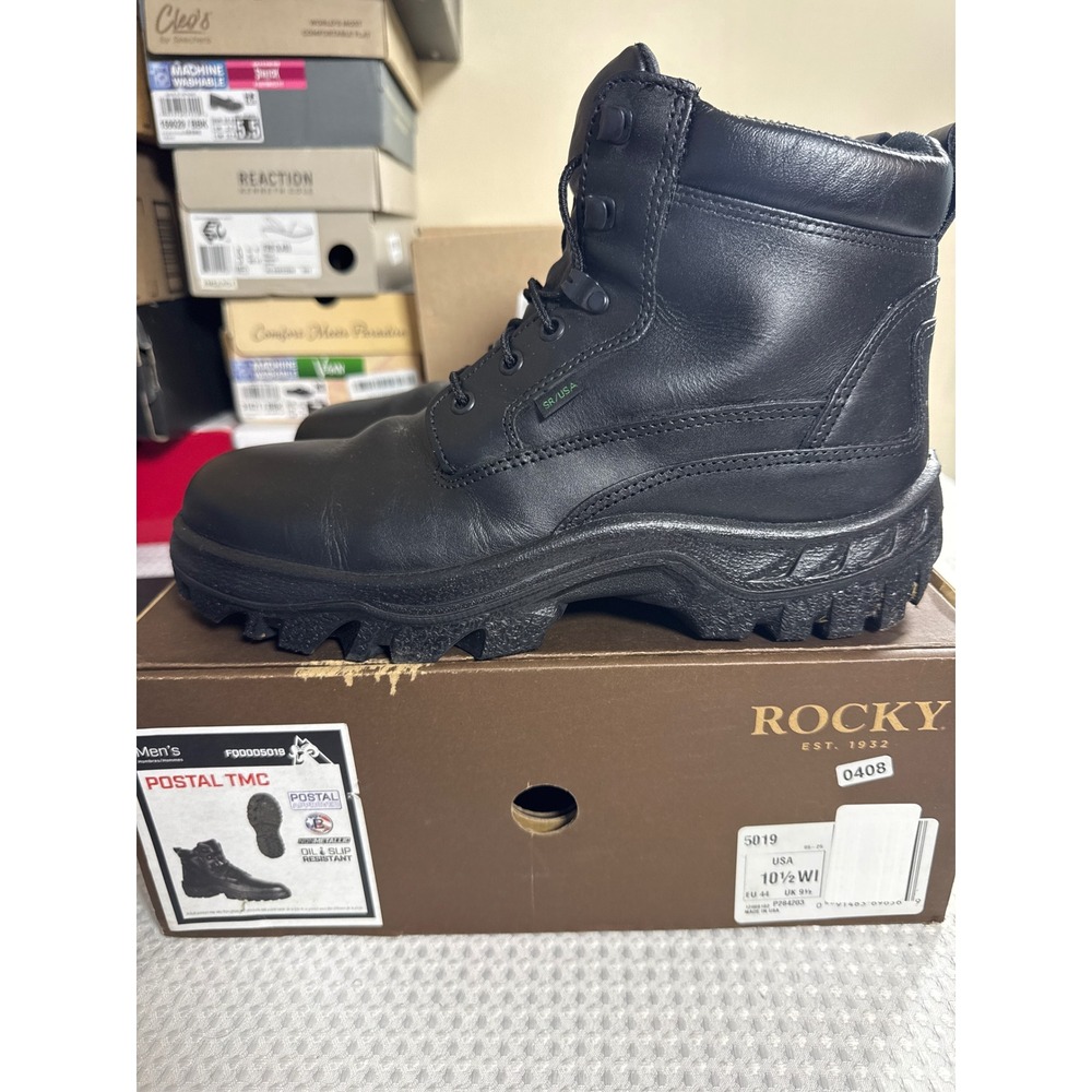 Rocky Boots Mens 10.5 W TMC Postal Duty Black Work FQ0005019 EUC